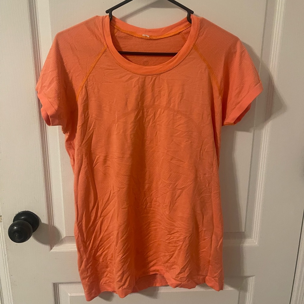 Neon orange lululemon tee